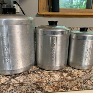 Vintage Aluminum Ware Kitchen canisters